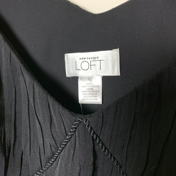 NWT Loft Hepburnesque Black Cocktail Dress Size 12 - Picture 5 of 6